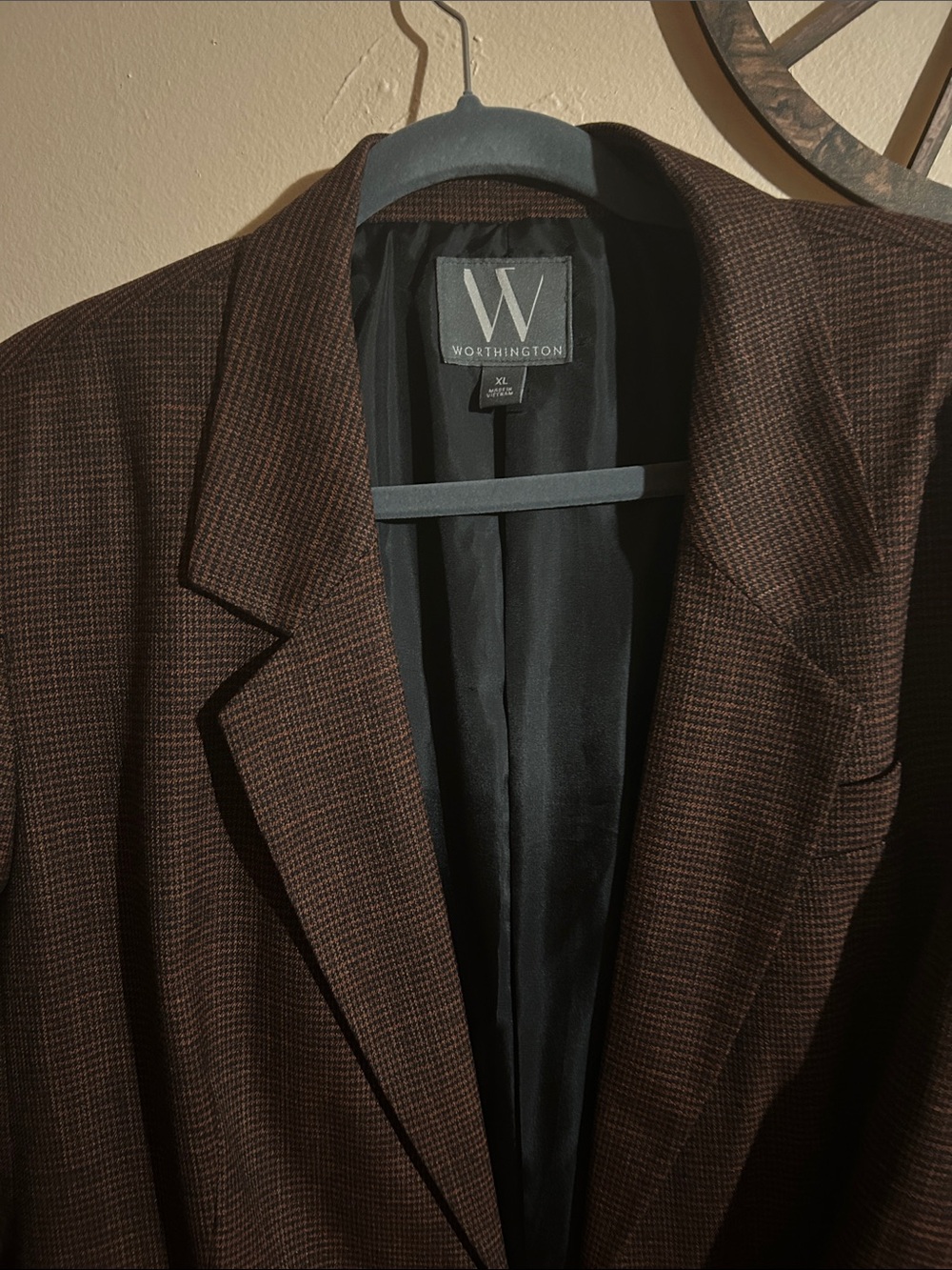 Worthington Men's Brown Micro-Houndstooth blazer